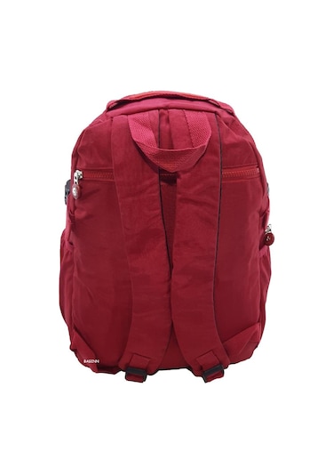 Baginn Kadın Sırt Çantası Çok Cepli Yağmur Geçirmez Hafif Kumaş Sırt Çantası Bordo Renk Bordo