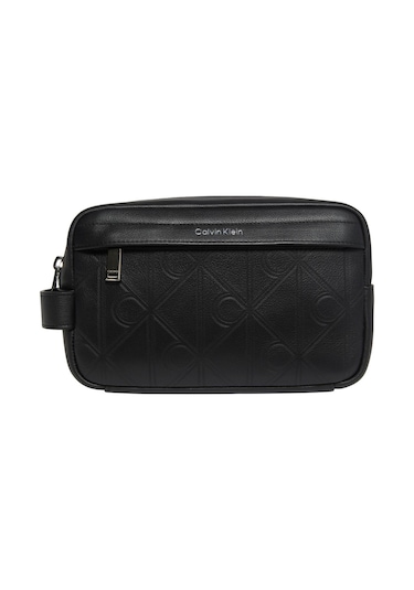 Calvin Klein Erkek Xl Emblem Aop Emboss Siyah Dopp Kit-13203 Siyah