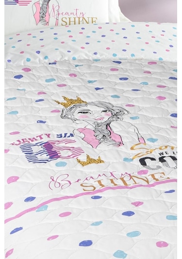 Kapitoneli Ranforce Genç Nevresim Takımı Selen Beyaz