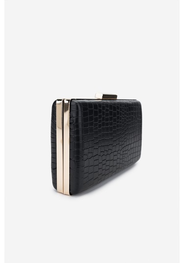 Valmenti Kadın Vegan Siyah Abiye Çanta 1083 0015 Bn Cnt Y25 Sıyah Mat Kroko Siyah