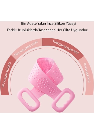 Banyo Hamam Lifi Silikon Masajlı Yumuşak Çift Taraflı Duş Lifi