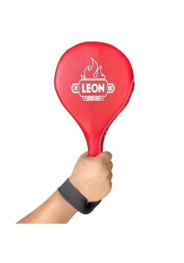 Leon Ultimate Hakiki Deri Boks Ve Kick Boks Raket Ellik Kırmızı