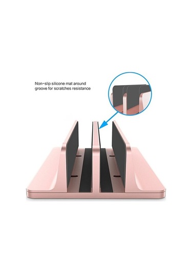 Novahub Çift Slotlu Dizüstü Bilgisayar Standı - Alüminyum Tasarım Standı Çift Yuvalı, Ayarlanabilir, Isı Dağılımı İçin Masaüstü Organizasyon Standı