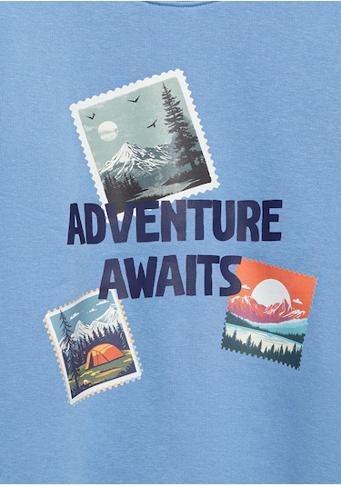 Mavi - Adventure Awaits Baskılı Mavi Sweatshirt 6s10146-70724
