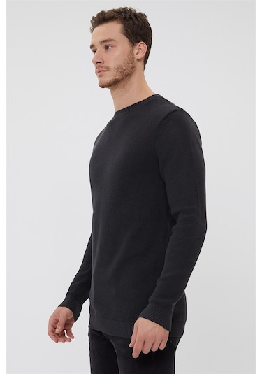 Lee Cooper Clayton Erkek Bisiklet Yaka Kazak Koyu Gri 8256 K Gri Koyu Gri