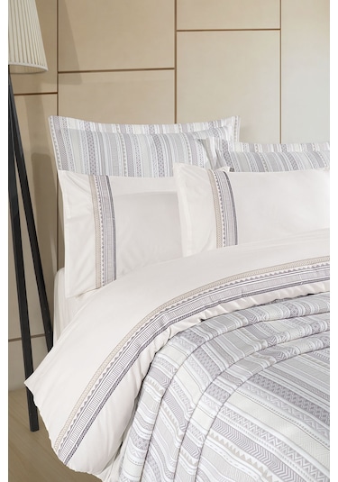 Elart Mellow Modern Çeyiz Paketi 7 Parça 240x250 Cm Gri Gri