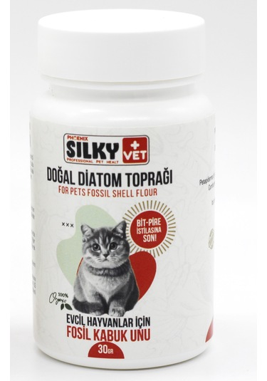 Silky Vet+ Kedi Bit Pire Parazit Engelleyici Doğal Diotom Toprağı 30 G