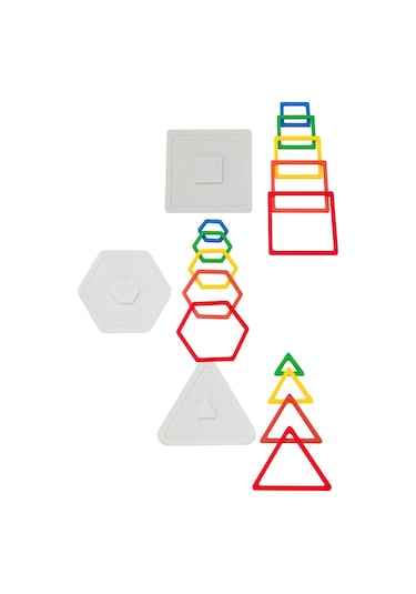 6 Parça Renkli Geometrik Şekiller - Montessori Eğitici Zeka Oyunu Seti