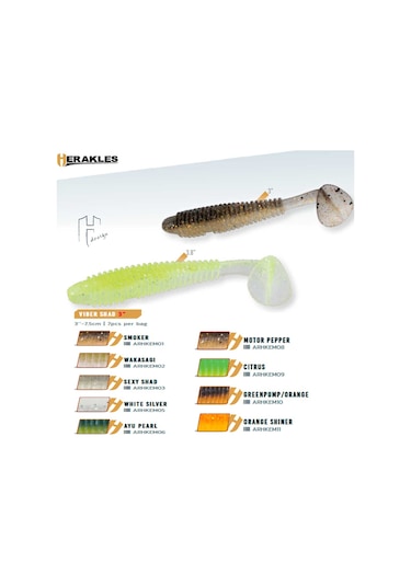 Herakles Viber Shad 9.5 CM Silikon Yem 7'li Paket