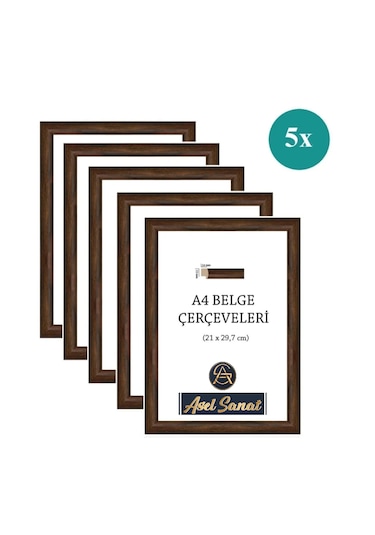 5li Kahverengi A4 Çerçeve Seti