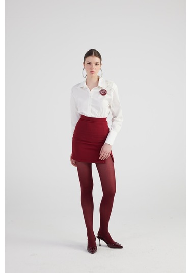 Holly Lolly Gül Detaylı Poplin Madison Gömlek Beyaz