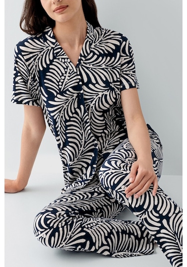 Arnetta Kadın Lacivert Gömlek Pijama Takım Ar3607-s-v2 Lacivert