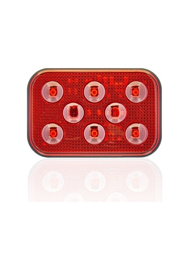 Sanel 12v Universal Kare 6 Led Dış Makan Uyumlu Kırımızı Sbd12r6