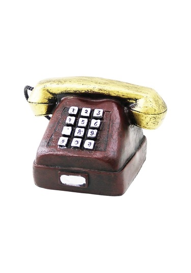 Ankesörlü Telefon Vintage Dekoratif Biblo 9.5x9.5cm Reçine 5468
