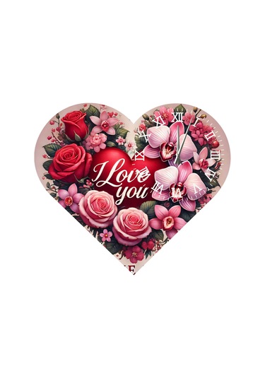 Ti-play Ks56 Kalp Şeklinde 30x30 Cm Hediyelik Duvar Saati ÇOk Renkli