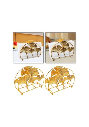 Suntek 2 Adet Demir Doku Tutucu Yaprak Şekli Bar Restoran Altın