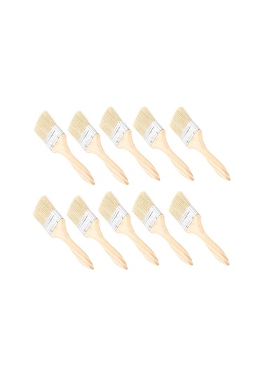 Symbee 10 Adet 2.5 İnç Yapay Yün Fırça, Ahşap Saplı, Boya, Cam Ve Sıvı Uygulamaları İçin, Ergonomik Ve Dayanıklı