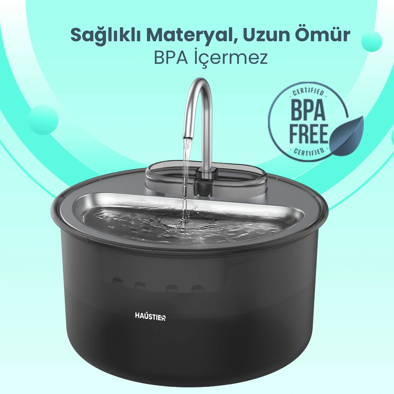 Haustier Wf009ls Siyah Otomatik Kedi Su Pınarıi Kedi Su Kabı