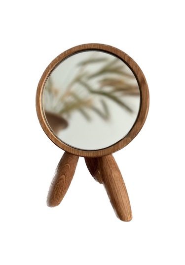 Fastwood Ahşap Yuvarlak Makyaj Aynası