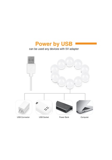 Shineyee "profesyonel Hollywood Stili Led Aydınlatma Seti - Ayarlanabilir Parlaklık, Usb Şarjlı Makyaj Aynası Işığı"