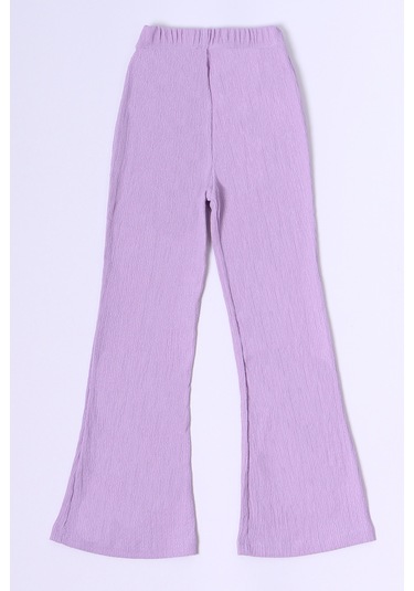 Kız Çocuk Tayt İspanyol Paça Karakter Nakışlı F15 LİLA