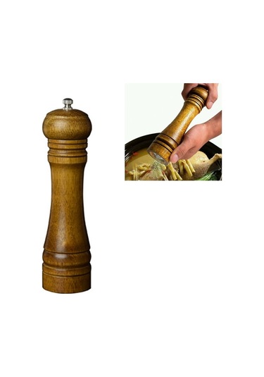 Cbtx 8 İnç Uzunluk Ahşap Biber Baharat Tuz Değirmeni Öğütücü