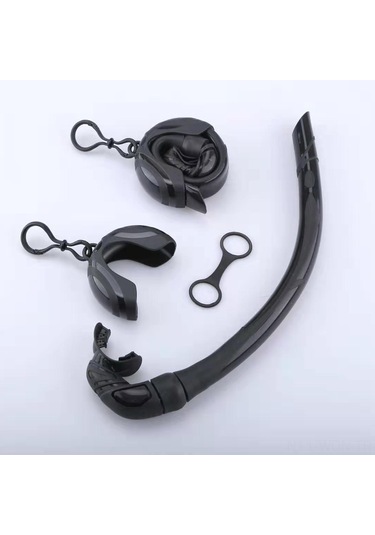 Neevoyu Siyah Silikon Katlanabilir Yetişkinler İçin Islak Solunum Borusu - As-600 Siyah