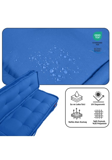 Xpermate Bisküvi Minder Petek Önü Fransız 60x120x14 Mavi