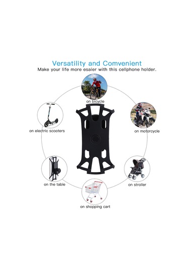 Springsun Selfie Çubuğu Bisiklet Telefon Tutucu 360 Dönebilen Silikon Bisiklet Telefon Tutucu Evrensel Motosiklet Gidon Tutucu İphone Uyumlu 11 Pro