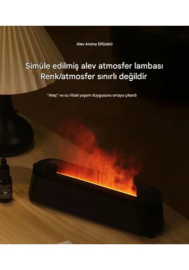 Arbix A3 Alev Aroma Ultrasonik Aromaterapi Hava Nemlendirici Siyah