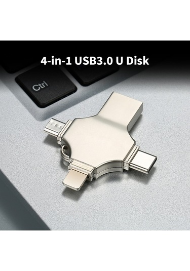 Novahub 64gb Multi-connect Metal Usb - Type C, Micro Usb, İos Compatible Fast Portable Storage, Küçük Boyutlu