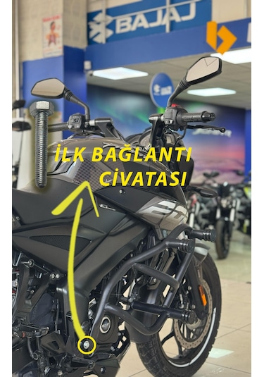 Bajaj Pulsar Ns 200 Özel Üretim Ön Koruma Demiri 3 Takozlu Siyah