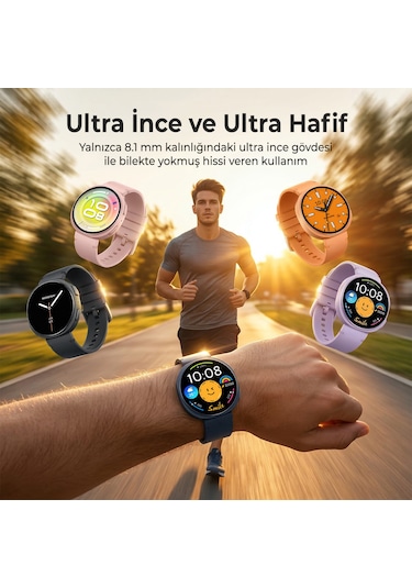 Bix TSW3 42 MM Ultra İnce 1.32" Amoled Ekranlı Akıllı Saat (Distribütör Garantili)