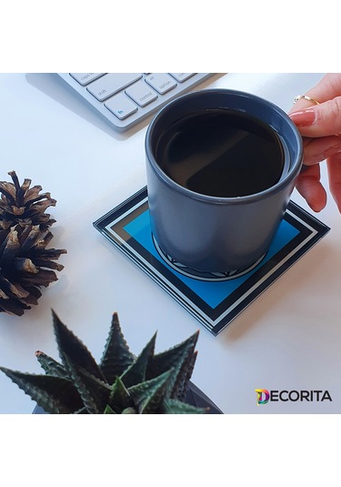 Decorita Cam Bardak Altlığı 4'lü Takım Yaşam Çiçeği Çok Renkli