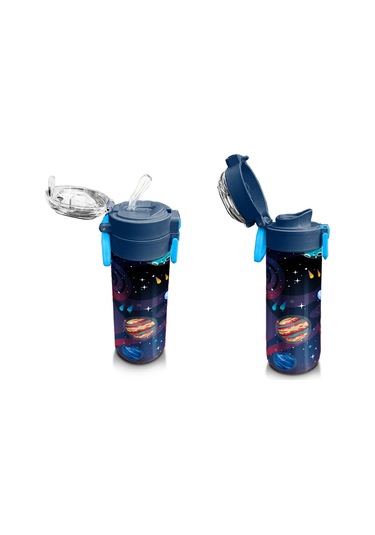 Coral High Erkek Çocuk 500 Ml Okul Ve Günlük Paslanmaz Çelik Termos - Saks Mavi Astronot Desenli - Sızdırmaz Çok Renkli