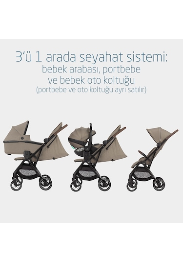 Maxi-Cosi Soho Kompakt Seyahat Sistem Olabilen Otomatik Katlanan Bebek Arabası - Twillic Truffle