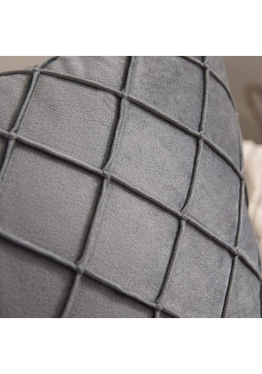 Beyaz Yenı Kadife Kareli Tartan Yastık Kılıfı 40cm/45cm/50cm/55cm/60cm 40 40 Cm