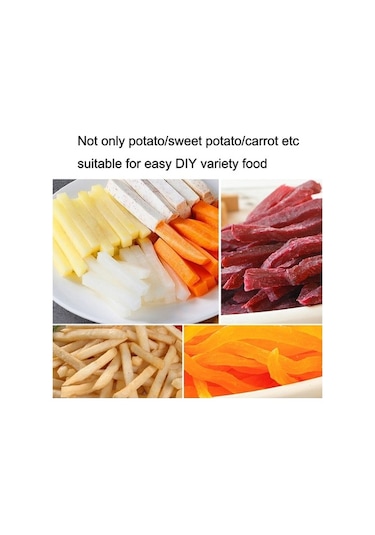 Pazly Cbtx Jd-052 Paslanmaz Çelik Patates Kızartması Kesim, Evde Kolay Kullanım Kızartma Emme Plakası Olmadan Kesilir Gri