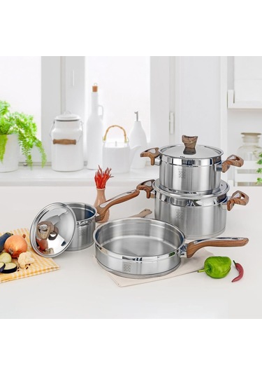 Serenk Definition 7 Parça Çelik Tencere Seti
