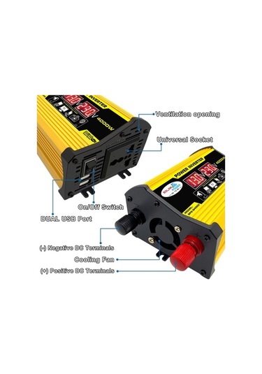 Dancemonkey Yüksek Frekans 4000w Tepe Güç İnv. Sarı İnvertör Değiştirilmiş Sinüs Dalgası Yüksek Kalite