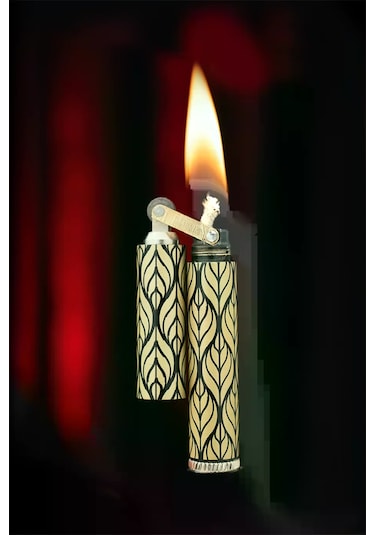 Caka Lighter Salvia Desen Gold Benzinli Çakmak - Ckl-014