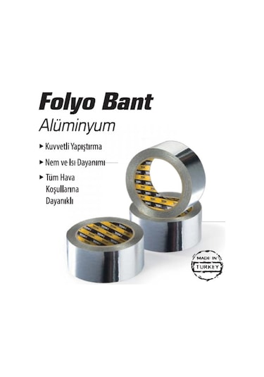 45 Mm X 20 Mt Alüminyum Folyo Bandı Doğalgaz Isıya Dayanıklı Bant
