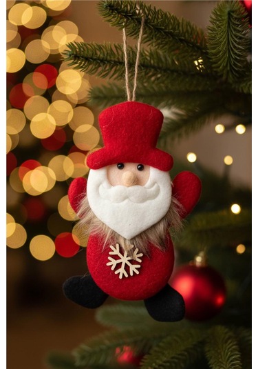 Yılbaşı Ağaç Süsleri Koleksiyonu- Kırmızı Beyaz Sakallı Noel Baba Süsü