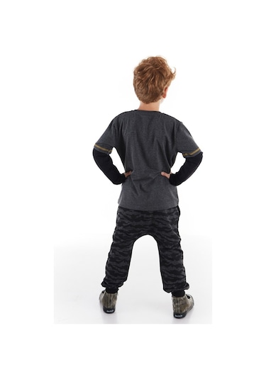 Denokids Mushi Spray Kamuflaj Erkek Çocuk Pantolon Takım Çok Renkli