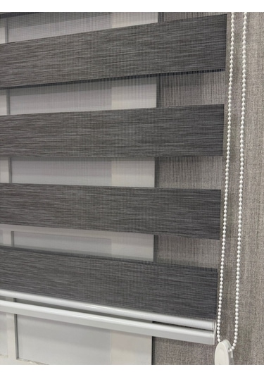 Donatti Bambu Zebra Stor Güneşlik Perde Füme Koyu Gri Füme Koyu Gri