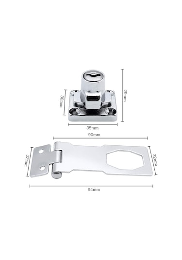 Adet Çinko Alaşımlı Kilit Kelepçesi 80 Mm Kapı Kelepçesi Kilidi, Asma Kilit Ve Anahtarlı Kilit, Mobilya Posta Kutusu Dolap Çekmecesi İçin