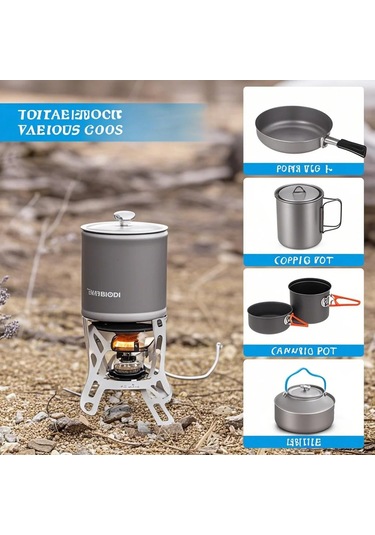 Geeksen Stainless Steel Kamp Fırını Seti: Odun Ve Alkolle Çalışır, Izgara Ağı + Fritöz Tepsisi, Outdoora Uygun Gümüş