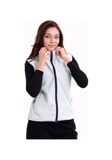 Monox Kadın Slim Fit Tam Fermuarlı Polar Yelek Yeşil