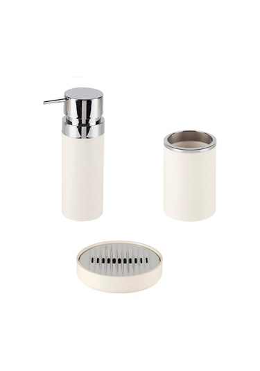 Primanova M-Se32-09 Lenox Sıvı Sabunluk. Sabunluk. Diş Fırçalık 3 Bej