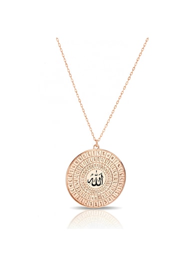 Gümüş Esmaül Hüsna Kolye - Rose Rose Gold